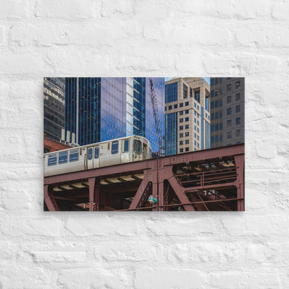 Pink Line on Lake Street's Iconic Chicago "L" - Canvas Print