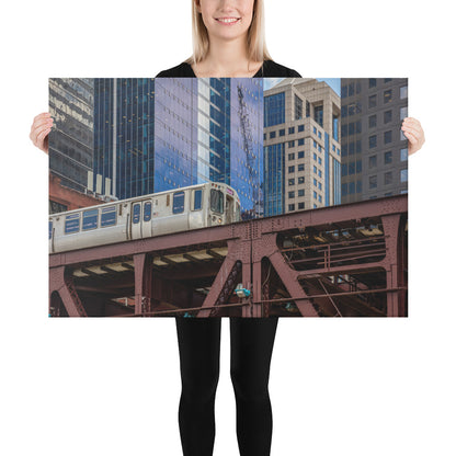 Pink Line on Lake Street's Iconic Chicago "L" - Canvas Print