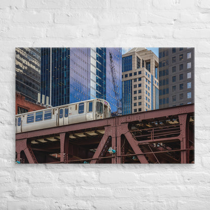 Pink Line on Lake Street's Iconic Chicago "L" - Canvas Print