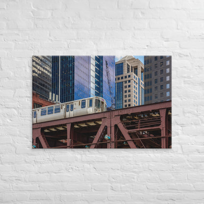 Pink Line on Lake Street's Iconic Chicago "L" - Canvas Print