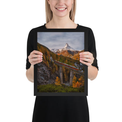 The Matterhorn's Watchful Eye over Gornergrat - Framed Print