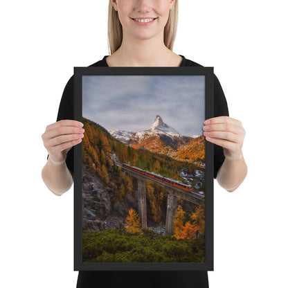 The Matterhorn's Watchful Eye over Gornergrat - Framed Print