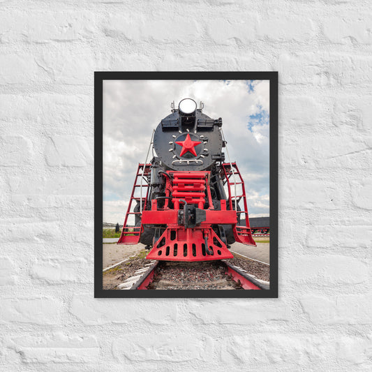 Soviet Steam Power Under the Red Star - Framed Print