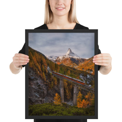 The Matterhorn's Watchful Eye over Gornergrat - Framed Print