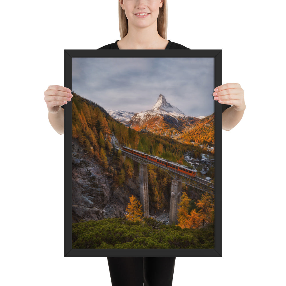 The Matterhorn's Watchful Eye over Gornergrat - Framed Print