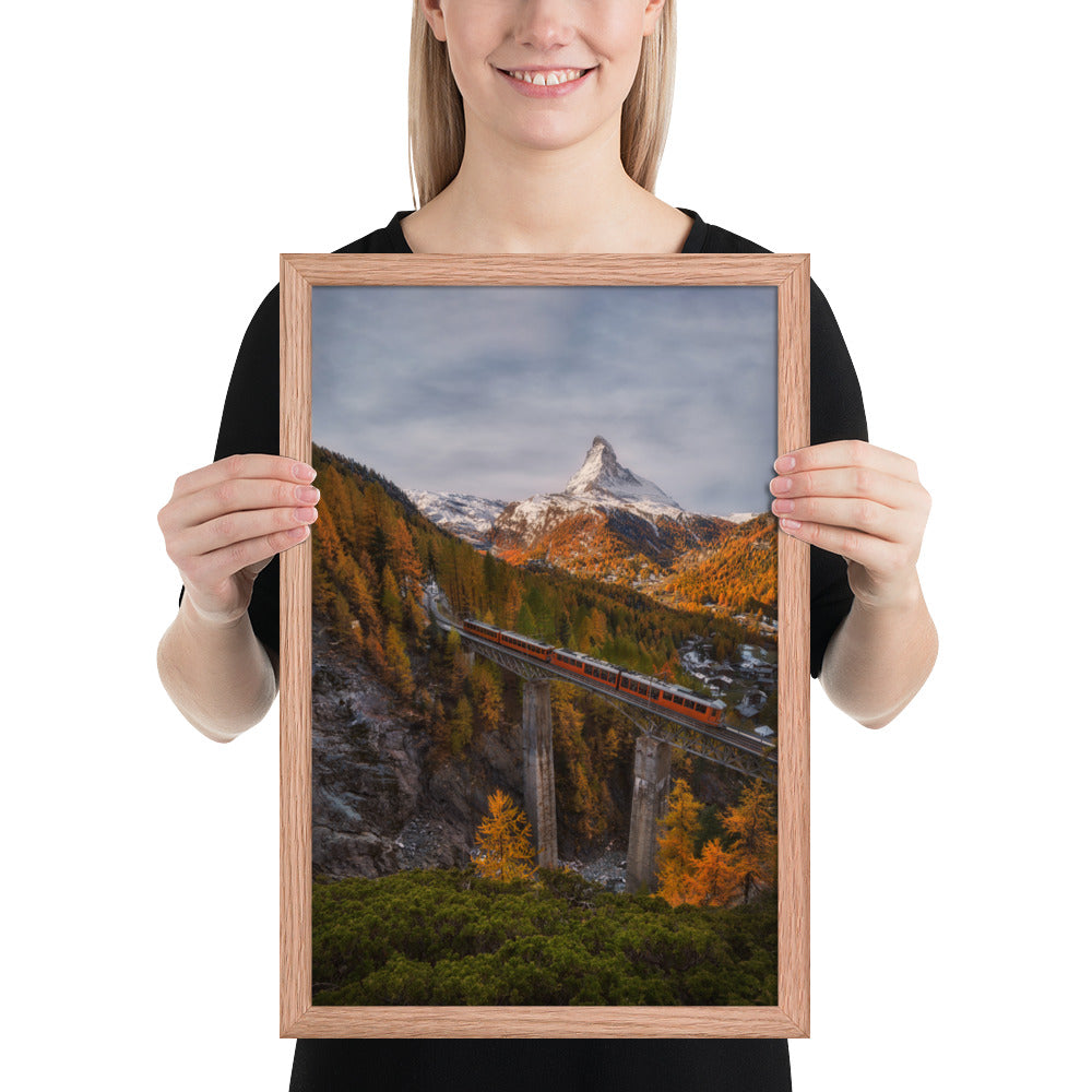 The Matterhorn's Watchful Eye over Gornergrat - Framed Print