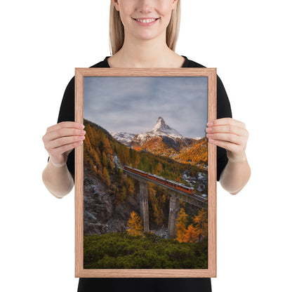 The Matterhorn's Watchful Eye over Gornergrat - Framed Print