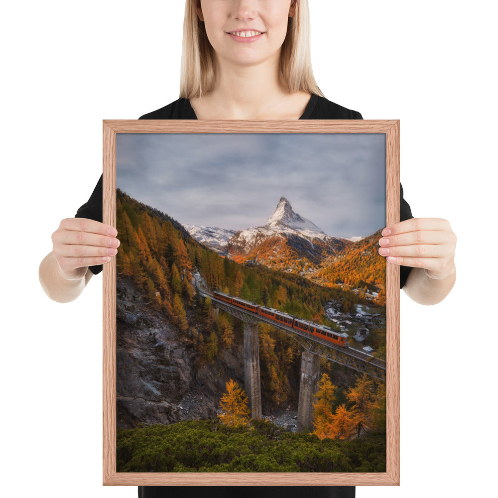 The Matterhorn's Watchful Eye over Gornergrat - Framed Print