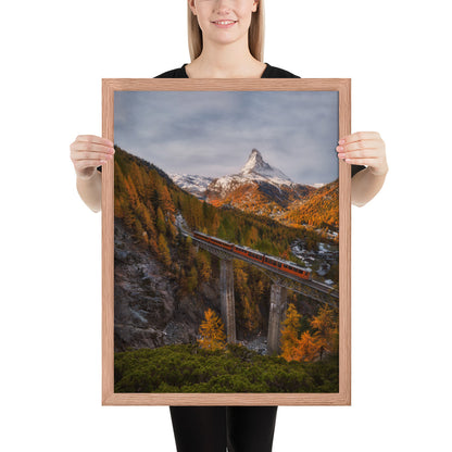 The Matterhorn's Watchful Eye over Gornergrat - Framed Print