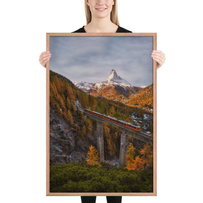 The Matterhorn's Watchful Eye over Gornergrat - Framed Print