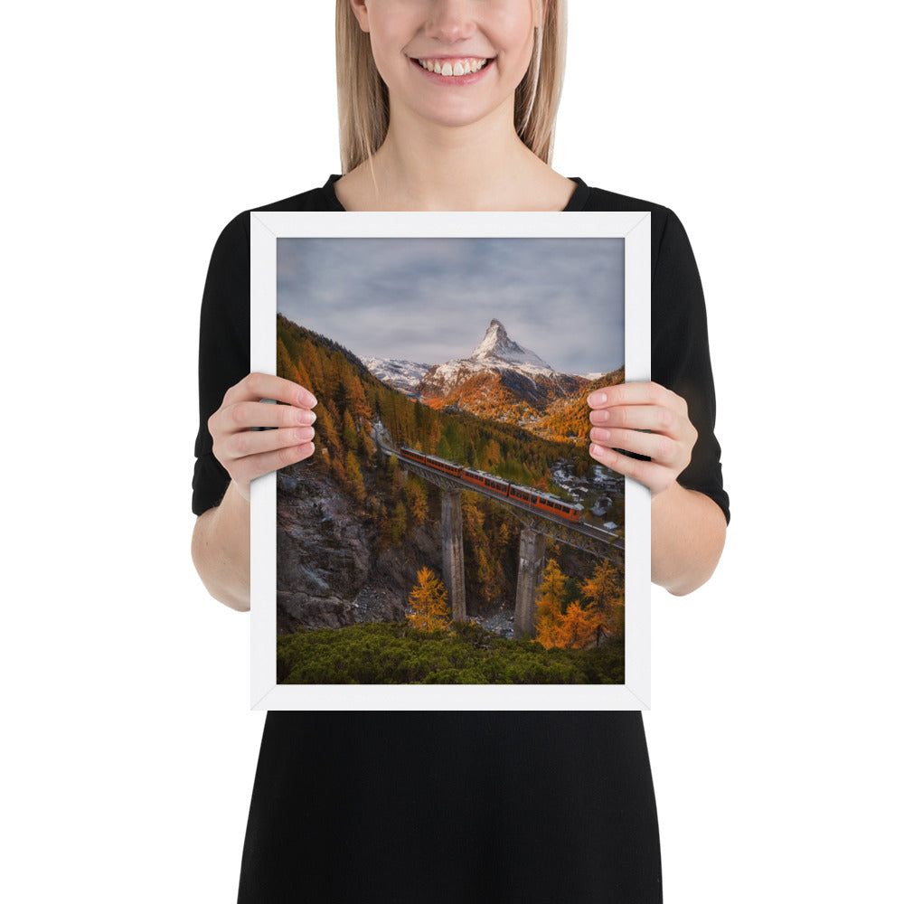 The Matterhorn's Watchful Eye over Gornergrat - Framed Print