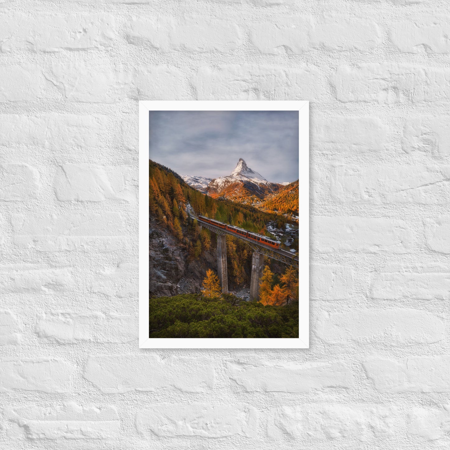 The Matterhorn's Watchful Eye over Gornergrat - Framed Print