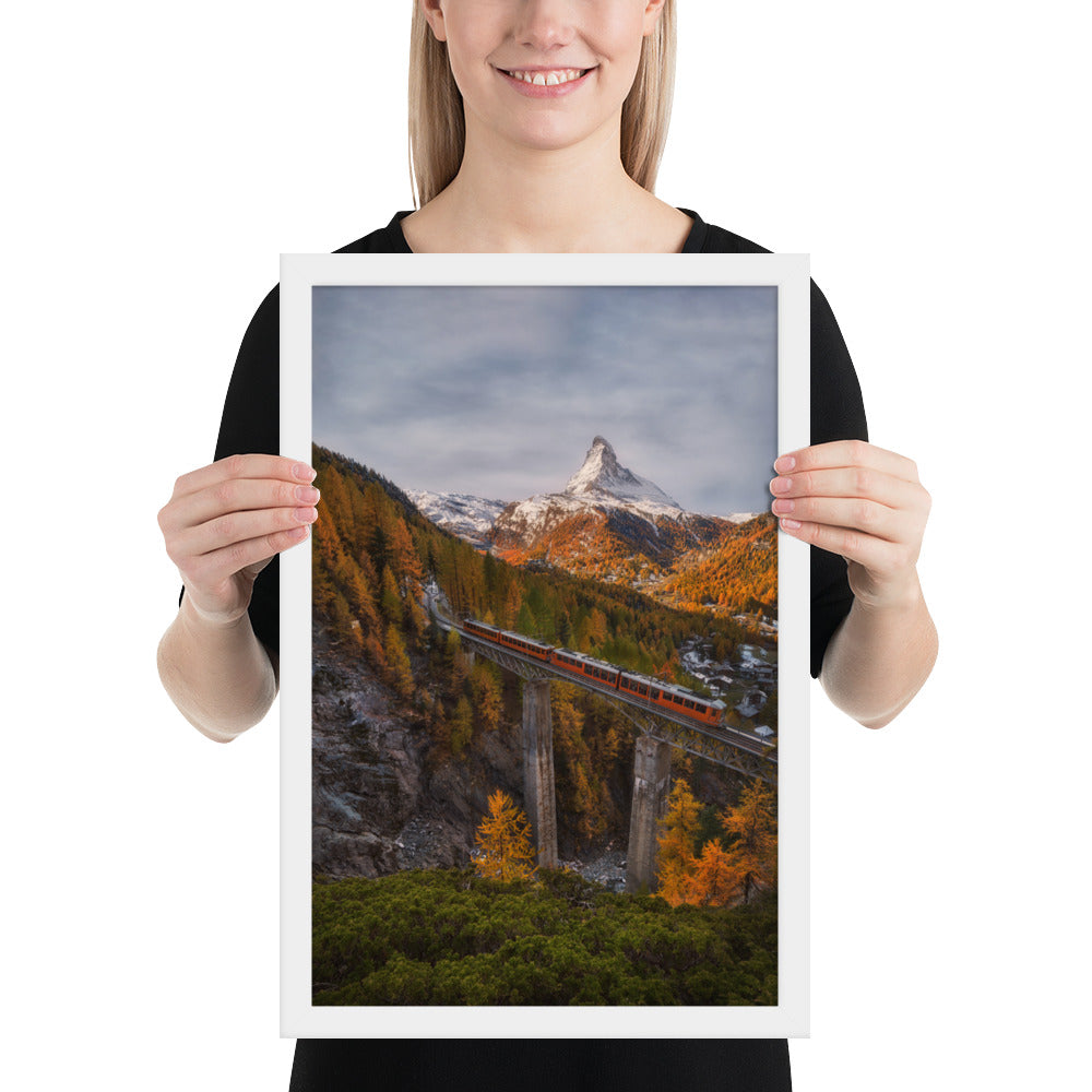 The Matterhorn's Watchful Eye over Gornergrat - Framed Print