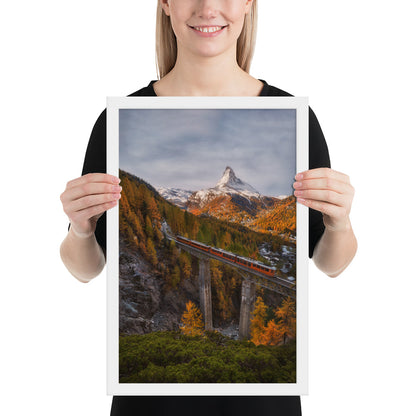 The Matterhorn's Watchful Eye over Gornergrat - Framed Print