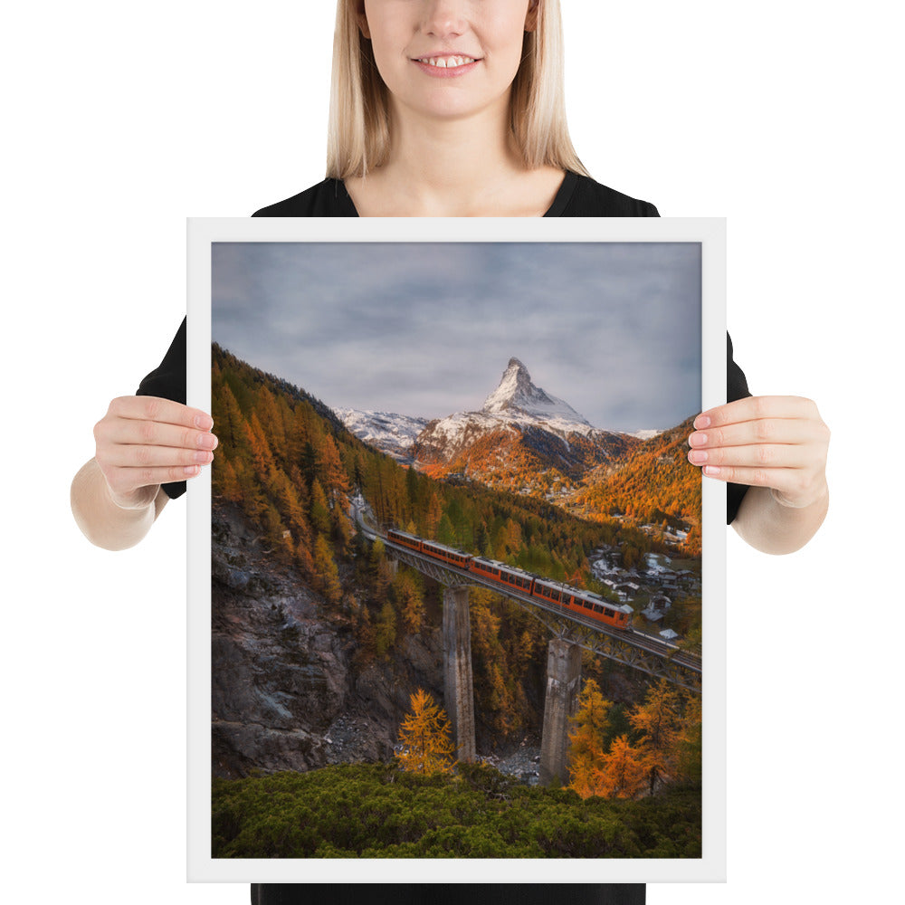 The Matterhorn's Watchful Eye over Gornergrat - Framed Print