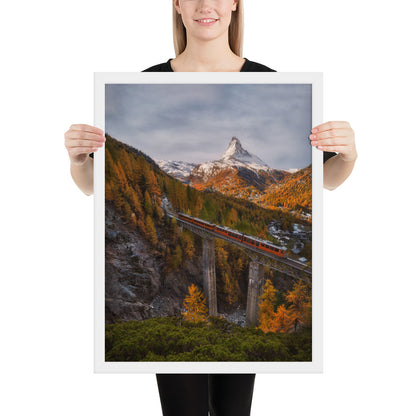 The Matterhorn's Watchful Eye over Gornergrat - Framed Print