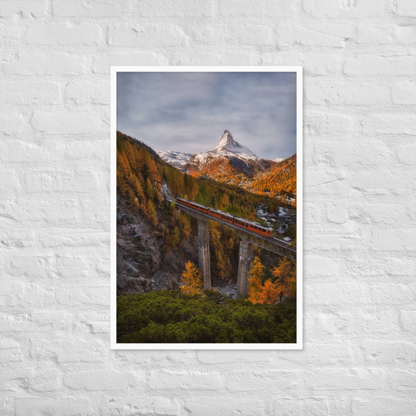 The Matterhorn's Watchful Eye over Gornergrat - Framed Print