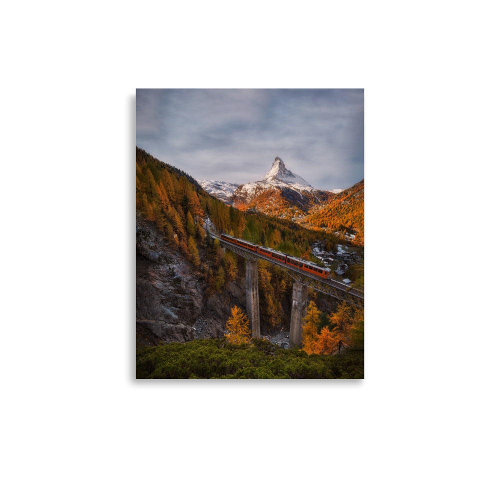 The Matterhorn's Watchful Eye over Gornergrat - Framed Print