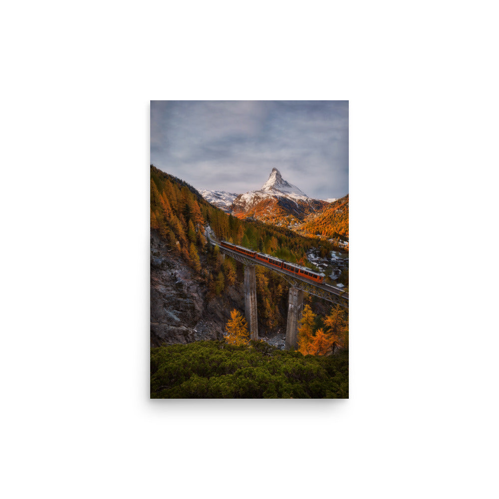 The Matterhorn's Watchful Eye over Gornergrat - Framed Print