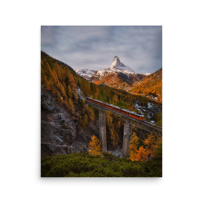 The Matterhorn's Watchful Eye over Gornergrat - Framed Print