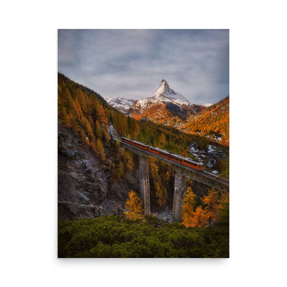 The Matterhorn's Watchful Eye over Gornergrat - Framed Print