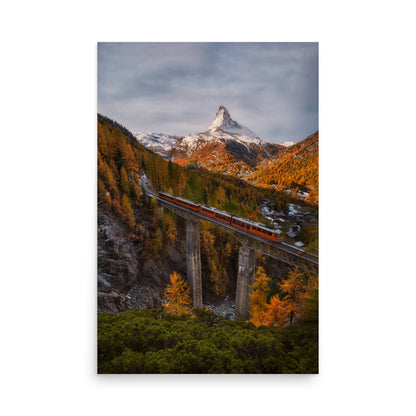 The Matterhorn's Watchful Eye over Gornergrat - Framed Print