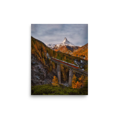 The Matterhorn's Watchful Eye over Gornergrat - Framed Print