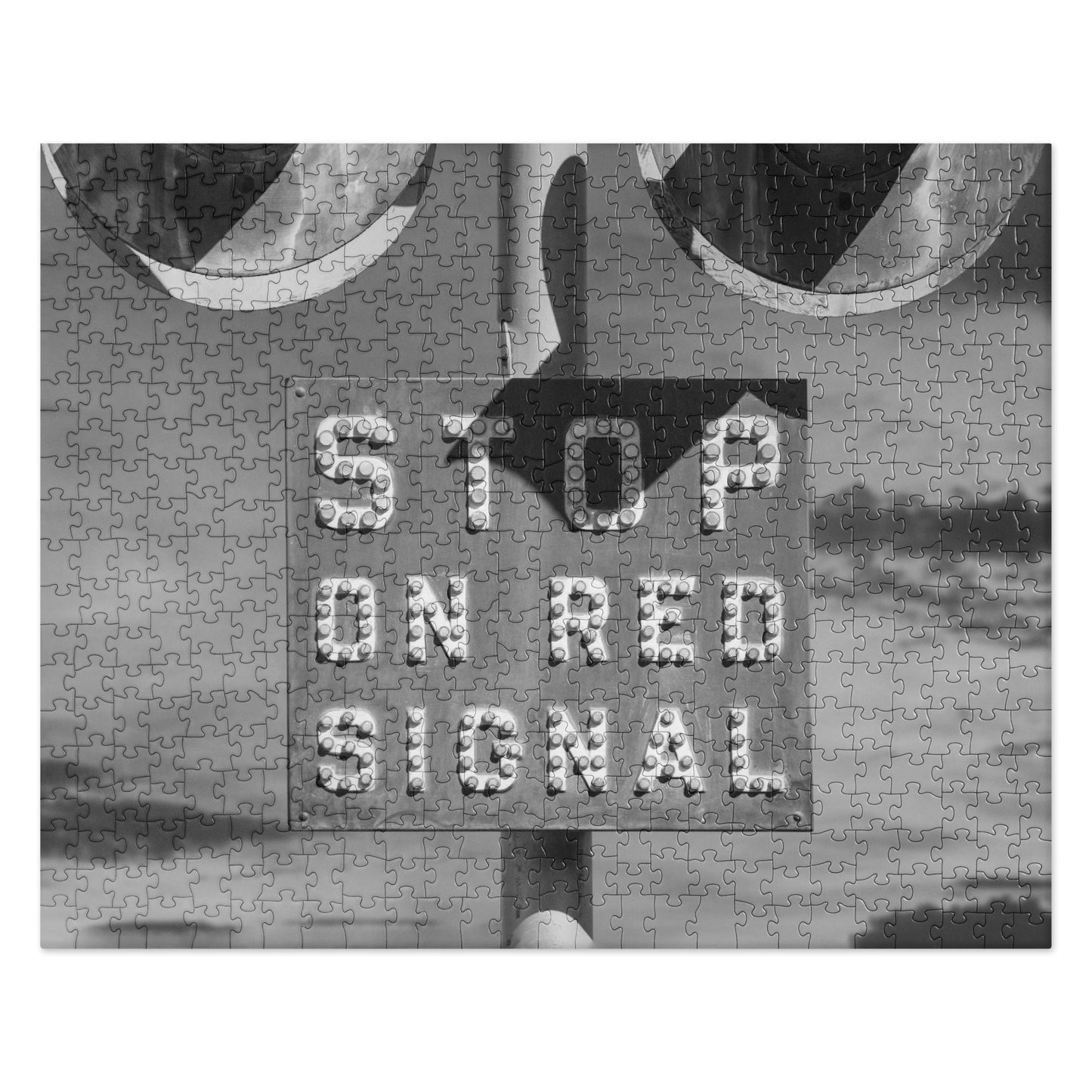 Glass Reflector Sign 'Stop On Red Signal' Railroad Crossing - Puzzle