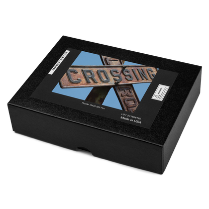 Vintage Crossbuck Railroad Crossing Sign Puzzle