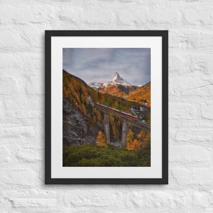 The Matterhorn's Watchful Eye over Gornergrat - Framed Print