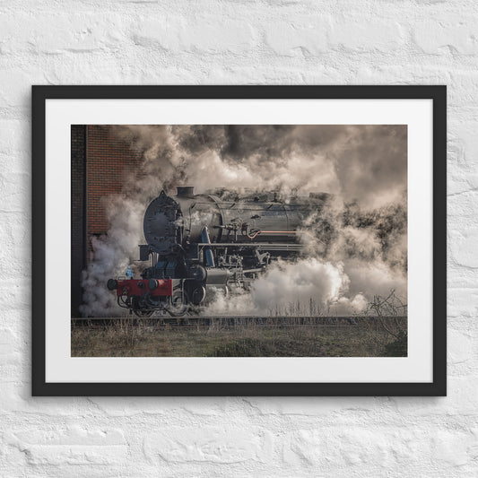 "Liberty Engine" Emerging From The Steam - Framed Photo