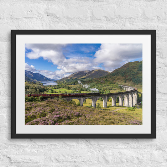 A Steam Journey Through Glenfinnan's Arches and Highland Peaks - Framed Print