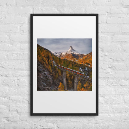 The Matterhorn's Watchful Eye over Gornergrat - Framed Print