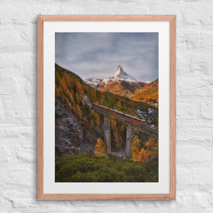 The Matterhorn's Watchful Eye over Gornergrat - Framed Print