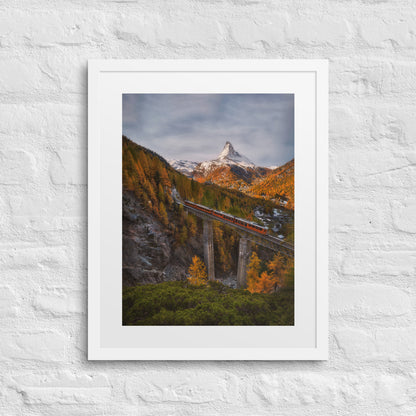 The Matterhorn's Watchful Eye over Gornergrat - Framed Print