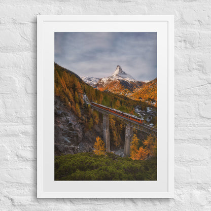 The Matterhorn's Watchful Eye over Gornergrat - Framed Print