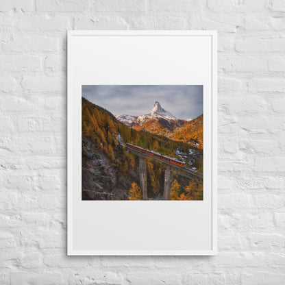 The Matterhorn's Watchful Eye over Gornergrat - Framed Print